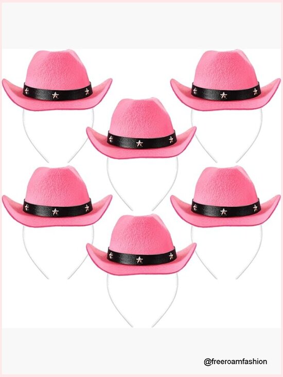 6 Cowboy Hat Headbands Birthday Costume Accessories Western Party Headwear main image 7